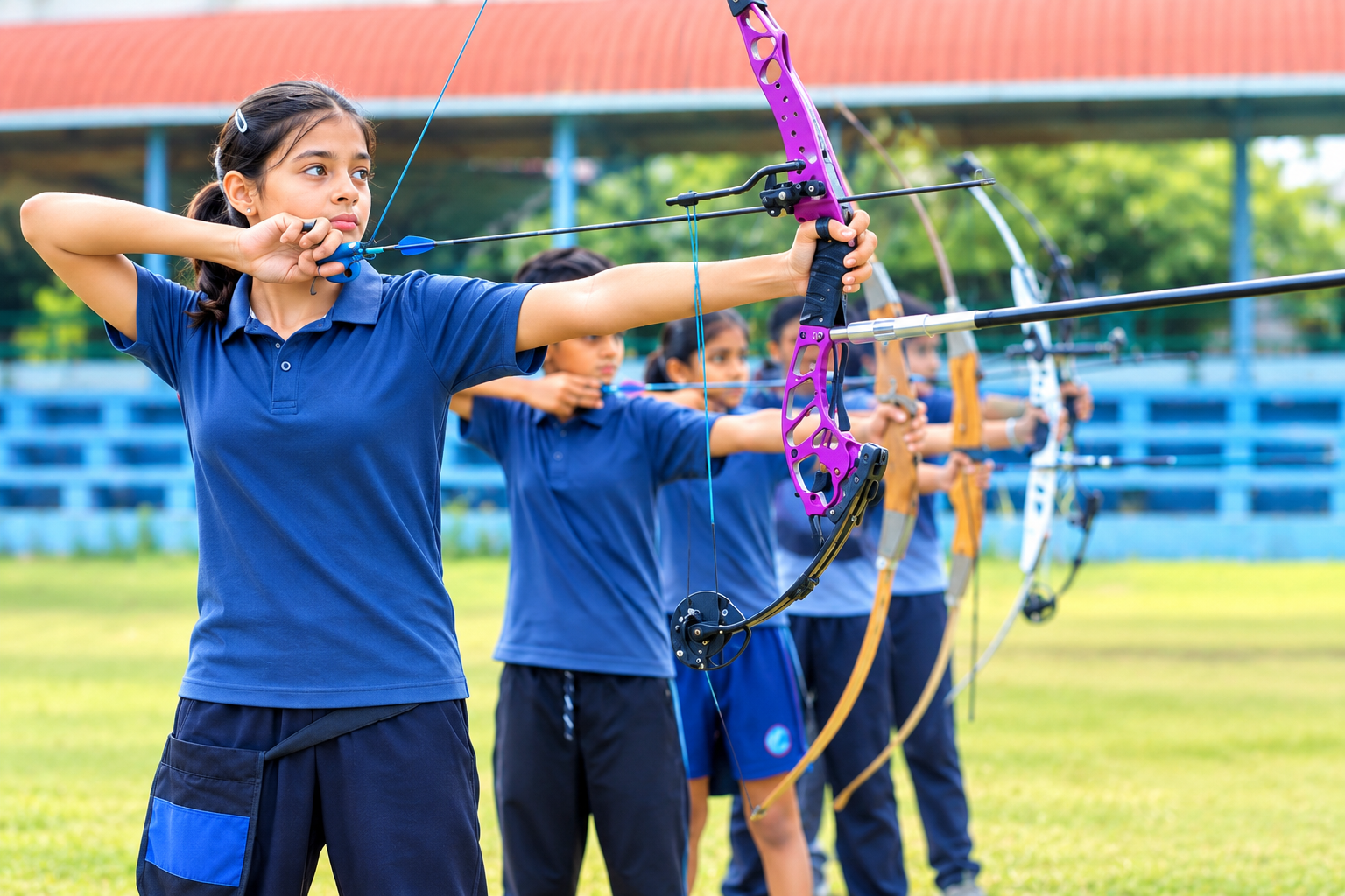 Devamatha students training in archery