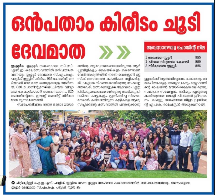 Thrissur Sahodaya Kalotsav: Overall Winners Trophy 2024